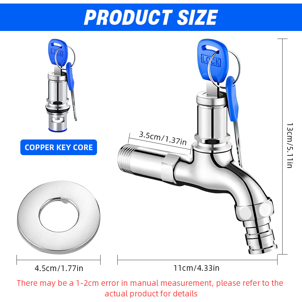 HASTHIP Safety Water Faucet Lock with 2 Keys, 1/2 HASTHIP Safety Water Faucet Lock with 2 Keys, 1/2